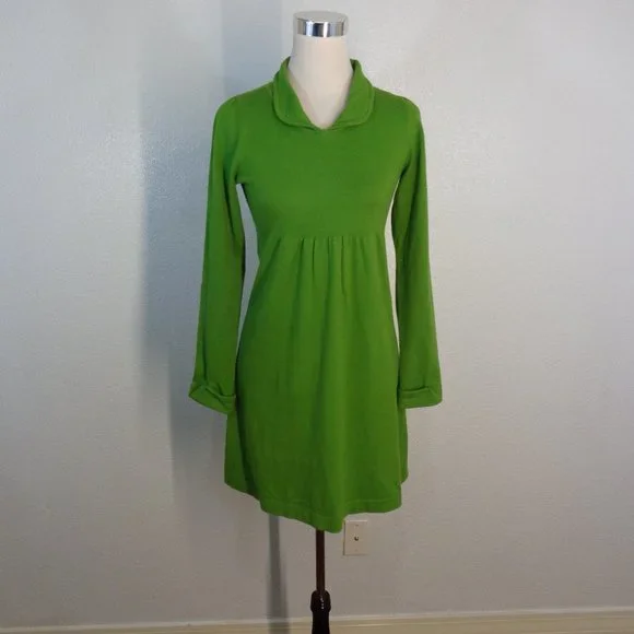 Tyler Boe | Dresses | Tyler Boe Green Sweater Dress Sz Small Cotton Cashmere  Blend Bright Color | Poshmark